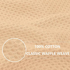 Homaxy 100% Cotton Waffle Weave Kitchen Dish Towels, Ultra Soft Absorbent Quick Drying Cleaning Towel, 13 x 28 Inches, 12-Pack, Apricot
