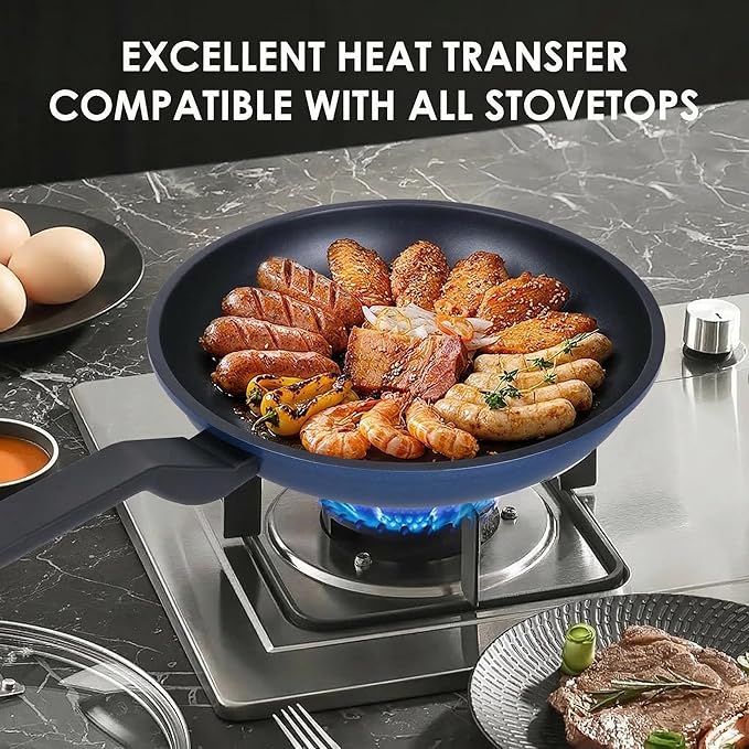 Nonstick Frying Pan Skillet,12 Inch Frying Pan Skillet,Egg pans,Omelette Pan,PFOA Free,Kitchen Pots Induction Pot