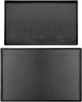 Cedilis 2 Pack Black Rectangular Serving Trays, Non-Slip Plastic Coffee Table Tray, Modern Ottoman Trays for Table Centerpiece, Home Decor, Bathroom, Kitchen Counter