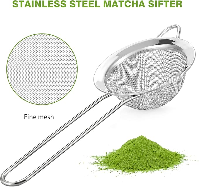 Matcha Whisk Set, 8pcs Japanese Ceremonial Matcha Kit include Mixing Bowl with Spout, Bamboo Whisk and Holder, Bamboo Matcha Scoop and Spoon for Matcha Tea Lovers