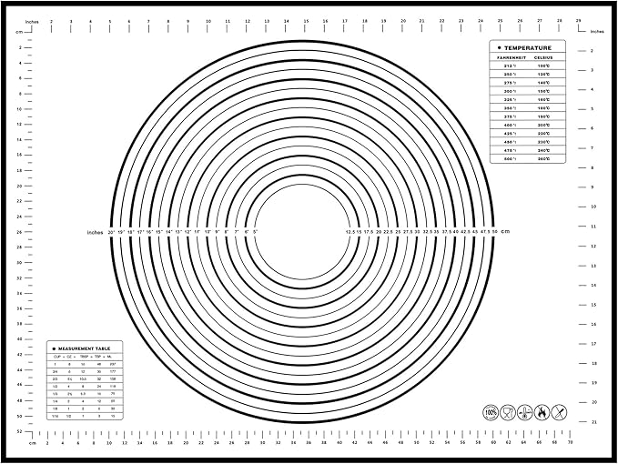 Silicone Baking Mat,32x24" Extra Large Pastry Mat for Rolling Dough Kneading Sourdough Bread Baking Supplies Black 0.45mmT