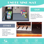 URMONA Waterproof Silicone Under Sink Mat 34'' x 22'' Shelf Liner for Kitchen and Bathroom, Cabinet and Counter Protector, Storage and Organizers, Litter Mat, Pet Cat Puppy Essentials(Beige)