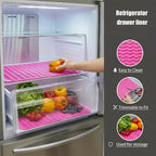 MicoYang Silicone Dish Drying Mat for Multiple Usage,Easy clean,Eco-friendly,Heat-resistant Silicone Mat for Kitchen Counter or Sink,Refrigerator or drawer liner Rose L 16 inches x 12 inches
