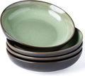 LERATIO Large Pasta Bowls,38oz Ceramic Pasta Bowls,9.0" Reactive Glaze Pasta Bowl Set of 4,Microwave & Dishwasher,Oven Safe,Wide Serving Bowls for Salad,Pasta,Fruit,Scratch Resistant-Light Blue