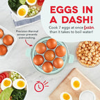 Dash Rapid Egg Cooker - Boiler, Poacher & Steamer - Includes Measuring & Recipe Guide - Dishwasher Safe - BPA Free - Holds 7 Eggs, Aqua