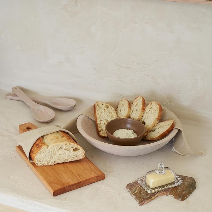 Extra Large Wooden Salad Bowl Set With Serving Utensils - A Beautiful Party Salad & Fruit Bowl With Serving Spoons Perfect for Your Dinner Party - Decorative & Practical Kitchen Must-Have