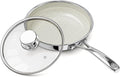 8 Inch Non Stick Frying Pan with Lid, Ceramic Hybrid Tri-Ply Stainless Steel Nonstick Skillet W/Lid, Small No Toxic Cooking Pans Induction Egg Frying Pan W/Stay Cool Handle, PFAS/PFOA/PTFE Free