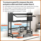Over The Sink Dish Drainer Drying Rack 3 Tiers with Cover, Keep Kitchen Sink Shlef Organized Space-Saving Dish Drying Rack, Large Stainless Steel Sink Drying Rack for Dishes, Bowls, Cutlery (33.4"W)
