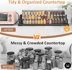 GOENDR Expandable Spice Rack Organizer for Cabinet, 3 Tier Metal Spice Organization,16"-29.5" Wide Adjustable Seasoning Organizer, Display Shelf, Canned Goods Organizer for Pantry Kitchen Countertop