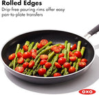 OXO 12” Non-Stick Every Day Frying Pan, BPA-Free Comfort Grip Silicone Handle, Dishwasher & Oven Safe, PFAS-Free Ceramic Skillet, Eggs & Omelets, Black
