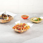 Restaurantware Moderna 64 Ounce Fancy Plastic Bowls 10 Square Disposable Salad Bowls - Durable Heavy-duty Clear Plastic Bowls For Warm And Cold Foods (Pack of 4)