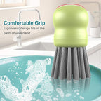 Mini Dish Brush for Cleaning Chicken Shredder, Palm Brush Dish Scrubber with Ergonomic Grip, Kitchen Brush for Washing Dishes, Pans, Pots, Sink (4, Matcha)