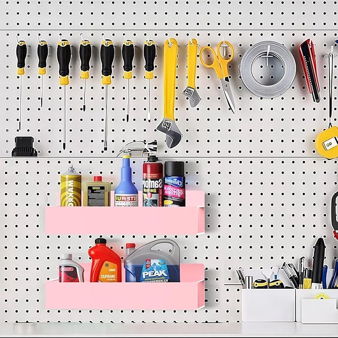 Magnetic Spice Rack Organizer for Fridge Seasoning Organizer for Kitchen storage with Screw Magnetic Shelf with Hook for Refrigerator and Oven(6pack-Pink)