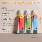 3 in 1 Cup Lid Gap Cleaning Brush Set, Multifunctional Insulation Bottle Cleaning Brush, Mutipurpose Portable Cup Lid Gap Cleaner, Home Kitchen Crevice Brush Cleaning Tools
