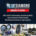 Blue Diamond Hybrid Nonstick Stainless Steel 8” Frying Pan, PFAS-Free Ceramic Skillet, Diamond Bond Powerful Searing, Egg & Omelet Pan, Dishwasher Safe, Stay-Cool Handle, Induction Ready, All Cooktops