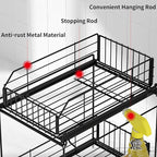 SUEH DESIGN Under Sink Organizer, 2 Tier Bathroom Cabinet Organizer Metal Kitchen Sink Organzier with Hanging Rail for Kitchen Bathroom Organization and Storage, 1 Pack
