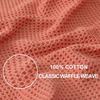 Homaxy 100% Cotton Waffle Weave Kitchen Dish Towels, Ultra Soft Absorbent Quick Drying Cleaning Towel, 13 x 28 Inches, 6-Pack, Coral