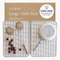 Dorai Home Dish Pad - Collapsable Stone Dish Drying Mat with Diatomaceous Earth for Quick Drying - Ultra Absorbent - Encased in Woven Silicone - Eco-Friendly, Foldable - Large 24.6" x 16.5", Sandstone
