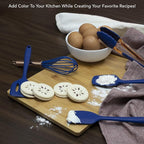COOK WITH COLOR Silicone Cooking Utensils, Kitchen Utensil Set, Easy to Clean Silicone Kitchen Utensils, Cooking Utensils for Nonstick Cookware, Kitchen Gadgets Set, Mini, Navy