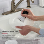 KitchenAid Palm Brush with Dish Tray to Keep Countertops Dry and Clean, Durable Nylon Bristles for Tough Cleaning, Dishwasher Safe, 2 Piece, Black