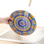 vancasso 18-Piece Dinnerware Sets,Ceramic Plates and Bowls Sets Service for 6, Bohemian Style Porcelain Dishes Set for 6, Microwave and Dishwasher Safe, Scratch Resistant,Non Toxic, Series KRVI
