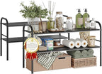 NETEL 2 Pack Under Sink Organizers and Storage,Expandable Under Cabinet Organizer Shelf with 8 Removable Panels,Expandable Shelf for Cupboard,Kitchen,Bathroom,Shoe Storage Rack