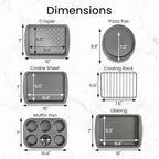 GoodCook Everyday Nonstick Toaster Oven 6-Piece Steel Bakeware Set, Gray