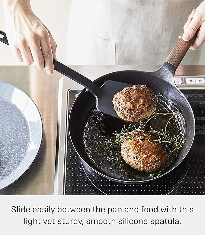 Yamazaki Home Tower Silicone Kitchen Utensils, Black - Spatula - Silicone