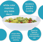 PLASTICPRO Disposable Oval Serving Bowls, Party Snack or Salad Bowl, 72-Ounce, Plastic (4, WHITE BOWLS)