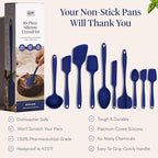 GIR: Get It Right 10-Piece Silicone Essentials Kitchen utensils set - Ladle, Spatula, Flip, Spoon & Spoonula - Non toxic cooking utensils for Nonstick Cookware, Cooking and Baking - Royal Blue