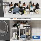 2 Pack Pull-Out Storage Organizers, Under Sink Organizer and Storage for Bathroom & Kitchen,Multi-Purpose Under Cabinet Organizers and storage Black