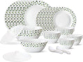 Borosil Gourmet Dinnerware Set For 6, 35 Pieces, White Dinner Plates and Bowls Sets, Chip Resistant Tempered Opal Glass, Stain Resistant, Dishwasher & Microwave Safe Dinner Set For Gifting, Serves 6