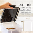 IRIS USA Airtight Dog Food Storage Container, Up to 10 lbs Each, 2 Pack, for Dog Cat Bird and Other Pet Food Storage Bin, Keep Fresh, Translucent Body, BPA Free, Clear/Black