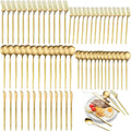 80-Piece Food Grade Gold Silverware Set, Luxury Flatware Set for 16 - Premium Stainless Steel Cutlery Set with Spoons Forks Knives, Shiny Gold Polished Kitchen Utensils for Home Restaurant Hotel