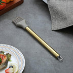 Gold Basting Brush, Berglander Non-stick Silicone Kitchen Brush For Cooking With Titanium Gold Plating Handle, Barbeque Brush, Pastry Brush, BBQ Brush, Dishwasher Safe, Easy to Clean