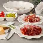 Perlette Cream Beaded All-Purpose Bowls – Set of 4, 7.5" x 2", 22 oz Elegant Melamine, Shatterproof & Heavyweight, Scratch-Resistant, Dishwasher Safe – Perfect for Soups, Salads, Cereal & Entertaining
