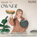 Mora Ceramic Artisan Matte Large Pasta Bowls 30oz, Set of 4 - Serving, Salad, Dinner, etc Kitchen Plate/Wide Bowl - Microwave, Oven, Dishwasher Safe - Modern Porcelain Stoneware Dishes, Safari Colors