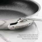 Hestan ProBond Luxe TITUM Nonstick Skillet, 11-Inch Professional Clad Stainless Steel, ProCore Tri-Ply Clad Construction, Polished Exterior, Induction & Oven Safe