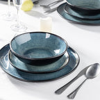 AmorArc Ceramic Dinnerware Sets,Handmade Reactive Glaze Stoneware Plates and Bowls Sets,Highly Scratch Resistant | Dishwasher & Microwave Safe Dishes Set,Service for 6 (18pc)