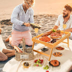 Bamboo Bed Tray Table, Large Breakfast Tray with Folding Legs, Multipurpose Serving Tray Use As Portable Laptop Snack Table, for Working, Eating, Reading by Pipishell