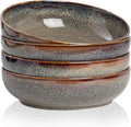 30oz Ceramic bowls set of 4-8" serving bowls for Kitchen,Pasta,Salad-Dishwasher & Microwave Safe Perfect for Housewarming, Thanksgiving, Christmas-Caramel Brown