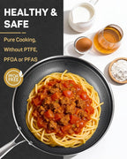 12" Hybrid Nonstick Frying Pan, Large Stainless Steel Ceramic Nonstick Skillet, Non Stick Pan for Family Meals & Steak, Stay-Cool Handle, Induction Compatible, Oven Safe
