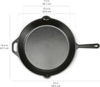 Amazon Basics Pre-Seasoned Cast Iron Skillet, Oven Safe, Even Heating, Heat Distribution, Stove Compatible, Heavy-Duty, 15-Inch, Black