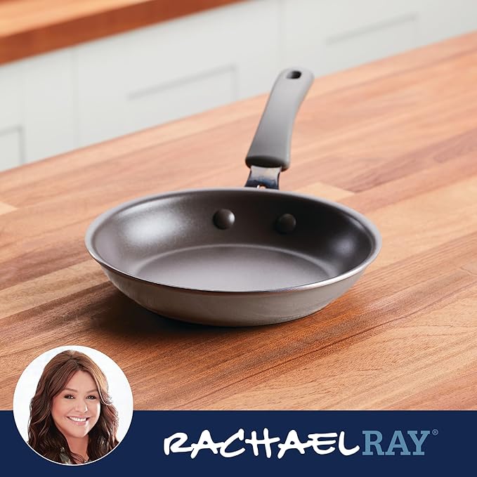 Rachael Ray Cook + Create Nonstick Frying Pan/Skillet, 8.5 Inch, Gray