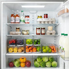 Fridge Organizers and Storage, 10 Pack Clear Freezer Organizer Bins with Lids for Kitchen, Pantry, Refrigerator, Food, Fruit, Vegetable Storage