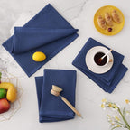 Homaxy 100% Cotton Waffle Weave Kitchen Dish Towels, Ultra Soft Absorbent Quick Drying Cleaning Towel, 20x28 Inches, 6-Pack, Navy Blue