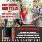 RENOOK Grill Mats for Outdoor Grill, Set of 6 （3 Black+3 Copper）Grill Mat for Gas Grill, Non-Stick Sheets for Grilling, 15.75 X 13 Inch
