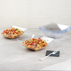 Restaurantware Moderna 64 Ounce Fancy Plastic Bowls 10 Square Disposable Salad Bowls - Durable Heavy-duty Clear Plastic Bowls For Warm And Cold Foods