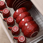 vicrays Ceramic Salad Bowls Set for Kitchen, Serving - 32 Ounce Soup Bowls, Pasta Bowls, Chip Resistant, Dishwasher Microwave Safe, Large, Fluted, Stoneware, Set of 6 (Cherry Red)