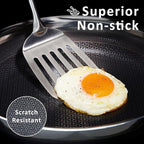 8" Non Stick Frying Pans, Hybrid Ceramic Stainless Steel Pan, Skillet with Stay-Cool Handle, Non Toxic, PFAS PFOA PTFE Free, Dishwasher & Oven Safe, Induction, Compatible with All Cooktops